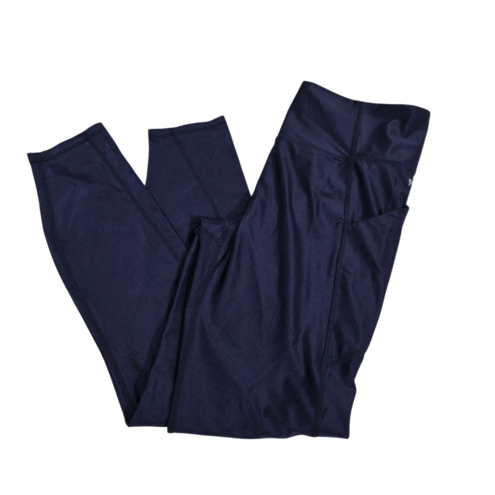 Fabletics‎ Leggings Womens Yoga Pants Dark Blue Size L Side Pocket Pull On